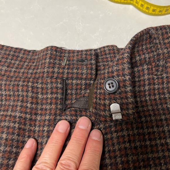 EUC SPRWMN Wide Leg Checkered Pants - Brown - Picture 4 of 7